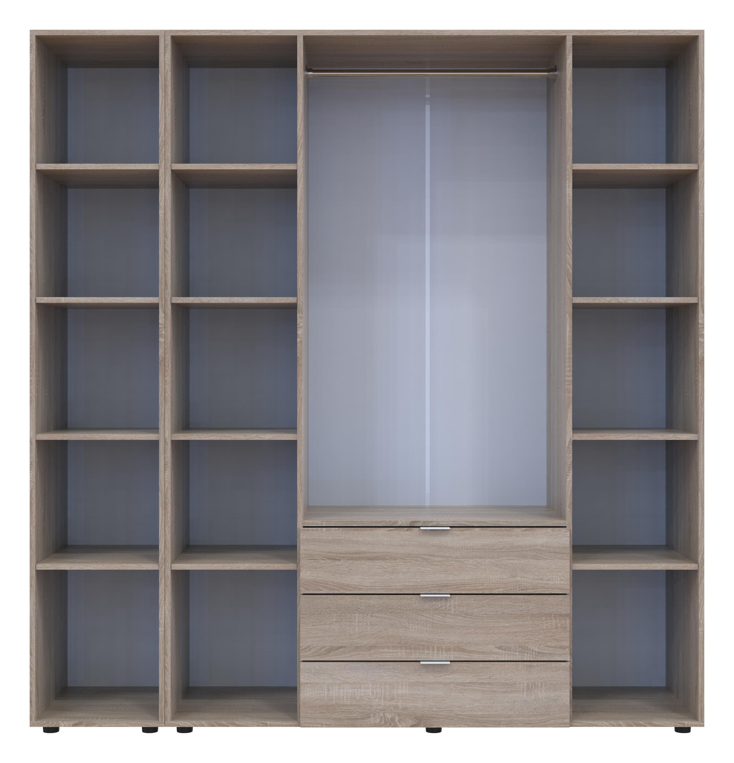 Комплект шкафов для одежды Doros Гелар (2 шт.) 194х49,5х203,4 см Зеркало/Дуб сонома (DRS-011139)