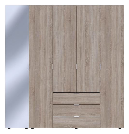 Комплект шкафов для одежды Doros Гелар (2 шт.) 194х49,5х203,4 см Зеркало/Дуб сонома (DRS-011139)