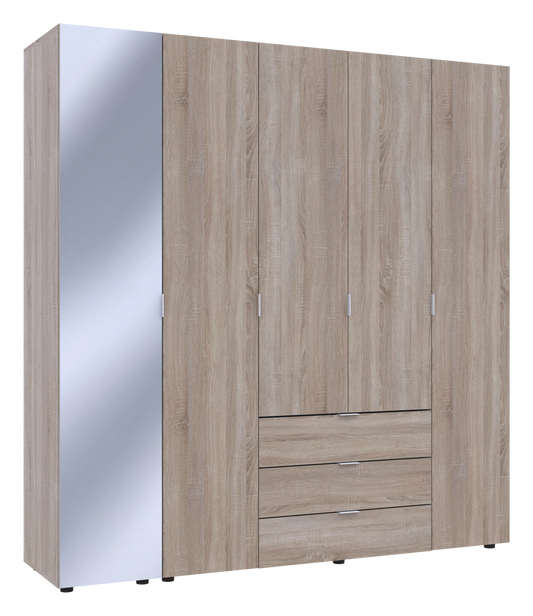 Комплект шкафов для одежды Doros Гелар (2 шт.) 194х49,5х203,4 см Зеркало/Дуб сонома (DRS-011139)