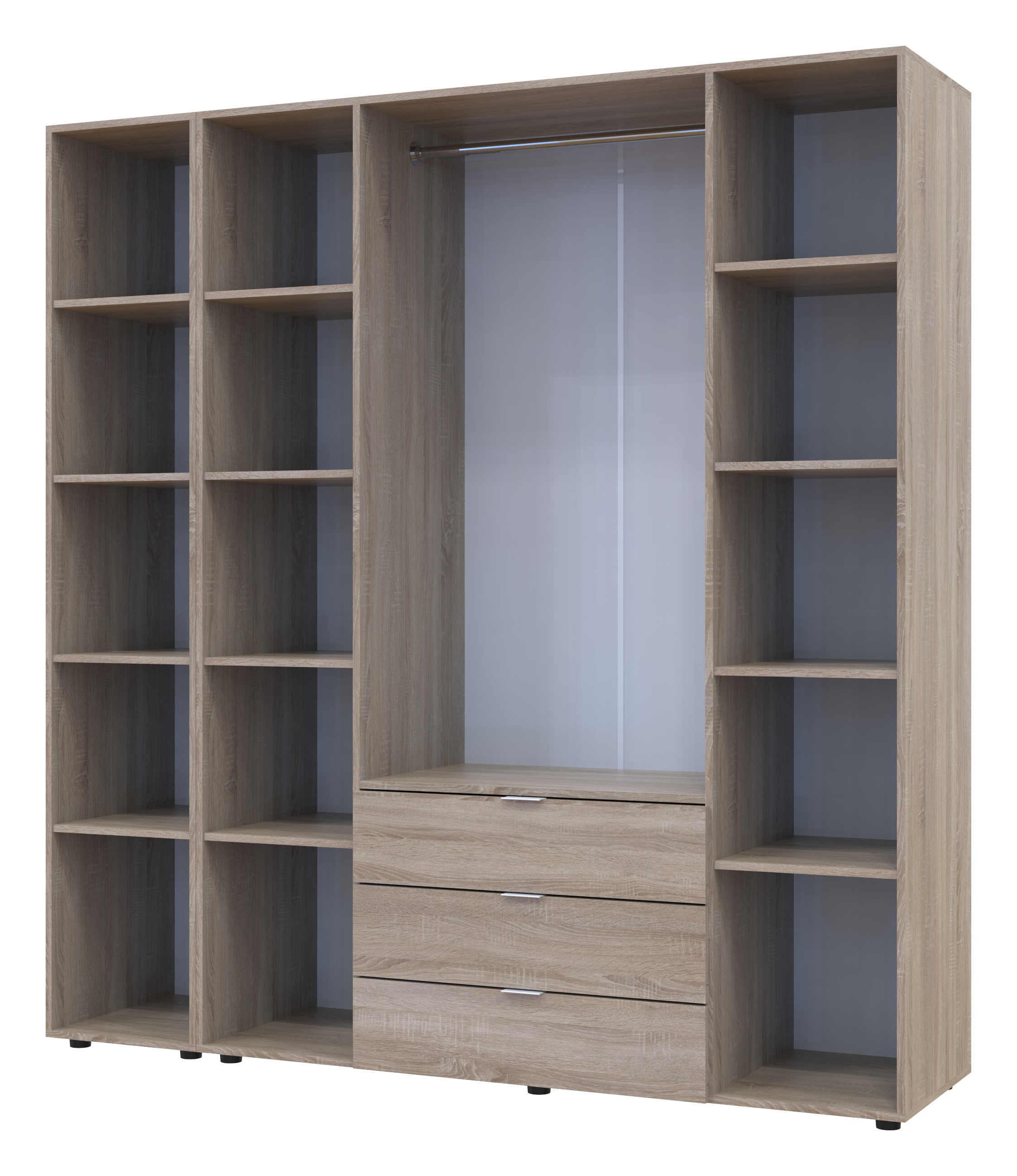 Комплект шкафов для одежды Doros Гелар (2 шт.) 194х49,5х203,4 см Зеркало/Дуб сонома (DRS-011139)