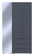 Комплект шкафов для одежды Doros Гелар (2 шт.) 116,5х49,5х203,4 см Зеркало/Графит (DRS-011133)