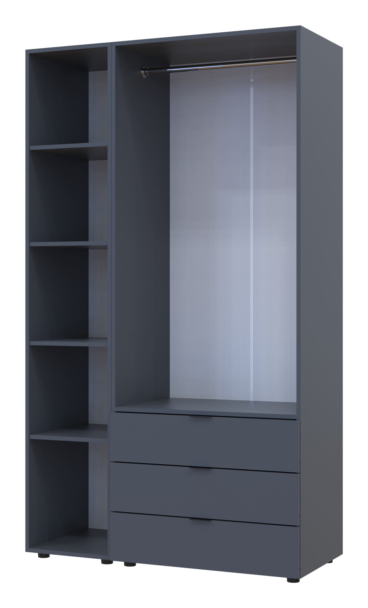 Комплект шкафов для одежды Doros Гелар (2 шт.) 116,5х49,5х203,4 см Зеркало/Графит (DRS-011133)