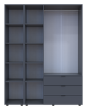 Комплект шкафов для одежды Doros Гелар (2 шт.) 155х49,5х203,4 см Зеркало/Графит (DRS-011135)