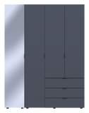Комплект шкафов для одежды Doros Гелар (2 шт.) 155х49,5х203,4 см Зеркало/Графит (DRS-011135)