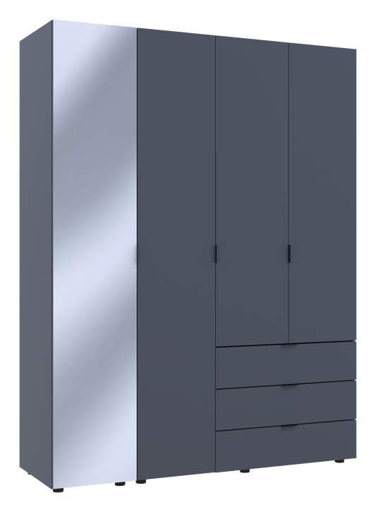 Комплект шкафов для одежды Doros Гелар (2 шт.) 155х49,5х203,4 см Зеркало/Графит (DRS-011135)
