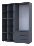 Комплект шкафов для одежды Doros Гелар (2 шт.) 155х49,5х203,4 см Зеркало/Графит (DRS-011135)