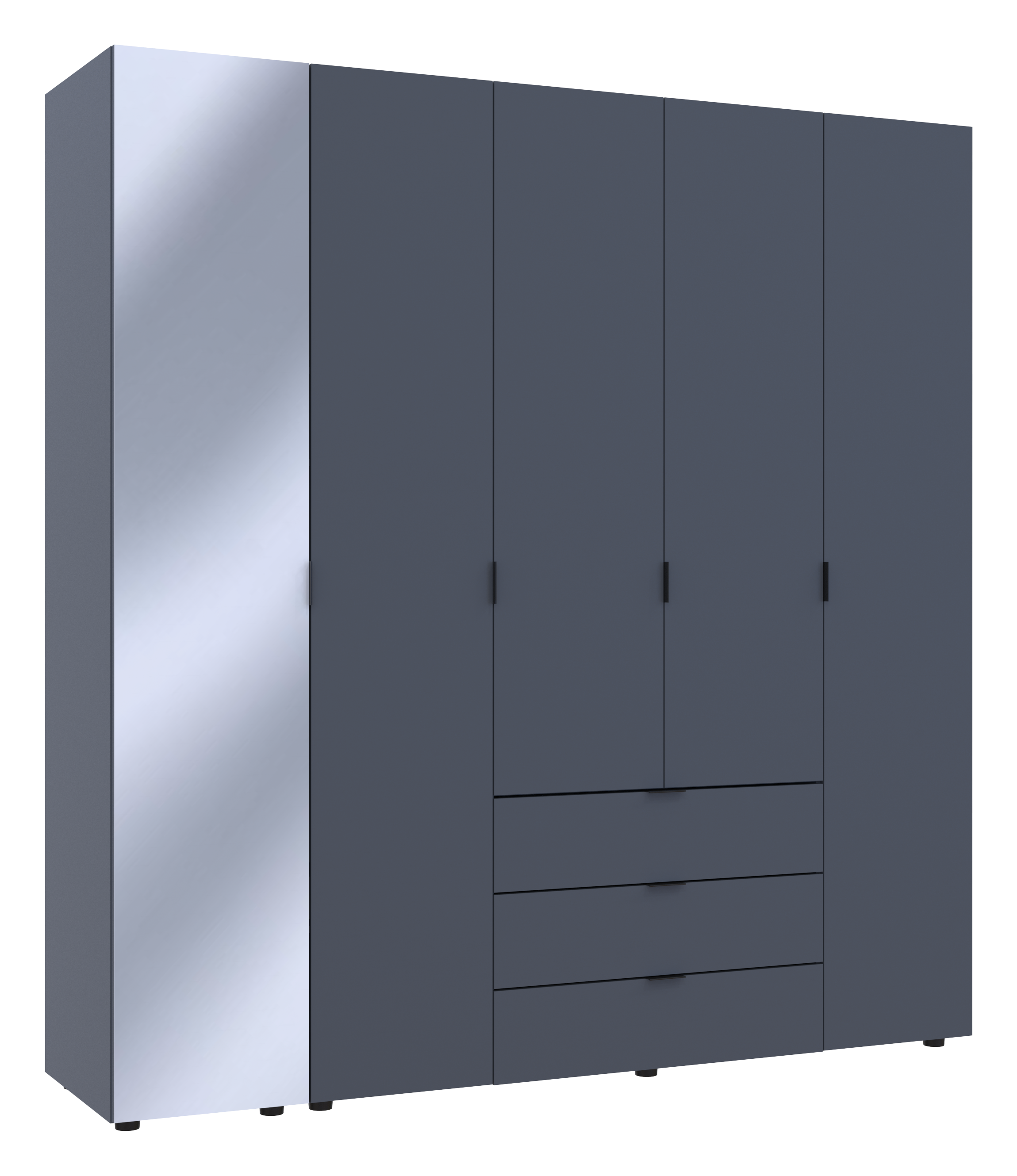 Комплект шкафов для одежды Doros Гелар (2 шт.) 194х49,5х203,4 см Зеркало/Графит (DRS-011138)