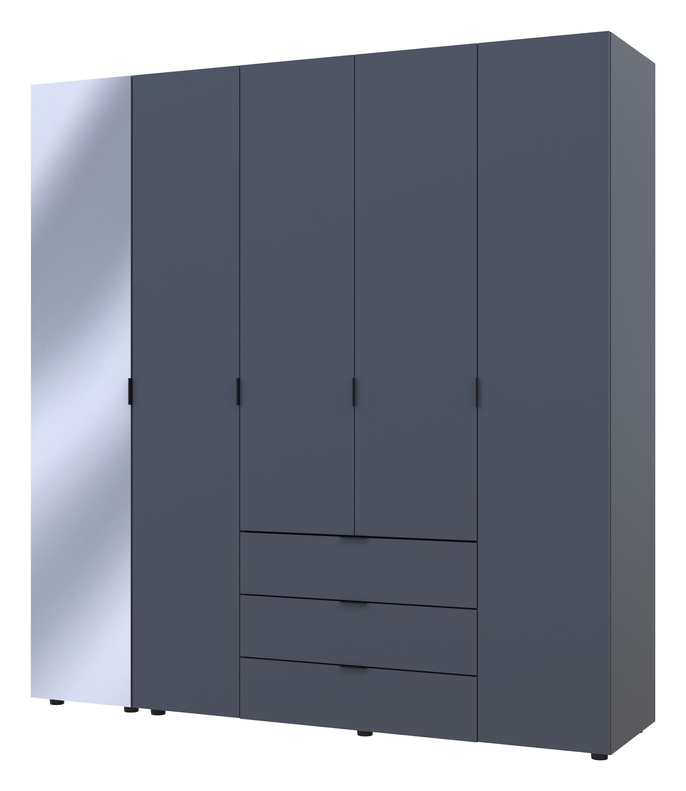 Комплект шкафов для одежды Doros Гелар (2 шт.) 194х49,5х203,4 см Зеркало/Графит (DRS-011138)