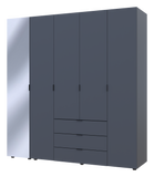 Комплект шкафов для одежды Doros Гелар (2 шт.) 194х49,5х203,4 см Зеркало/Графит (DRS-011138)