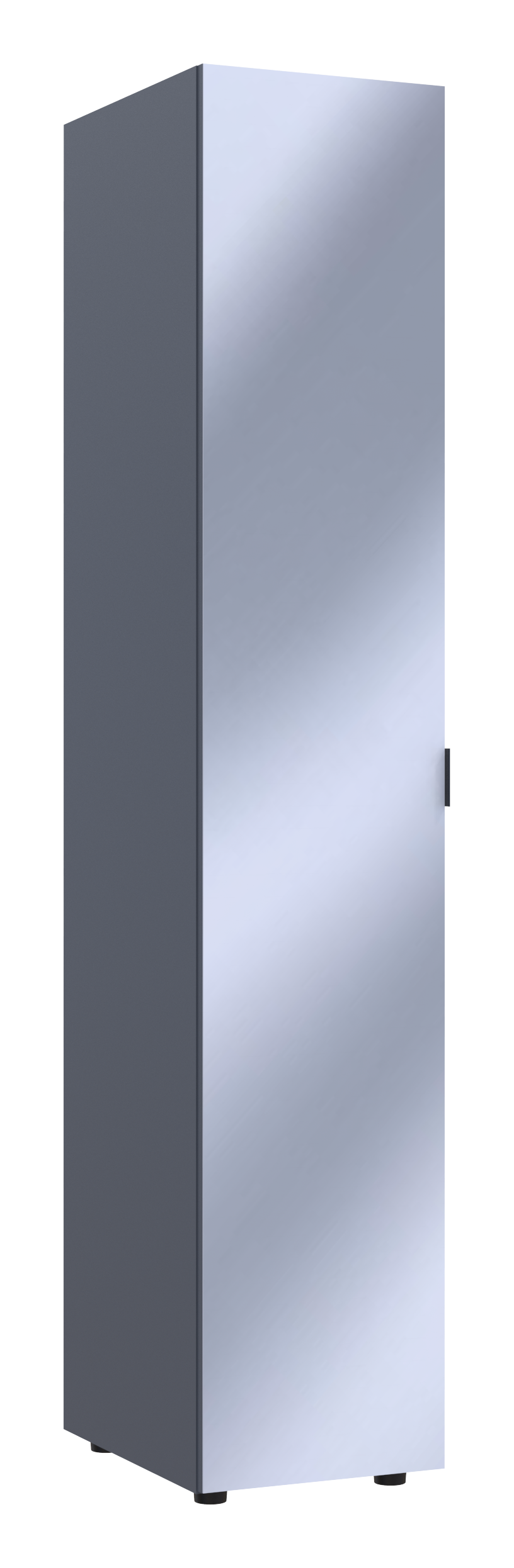 Шкаф-пенал с зеркалом Doros Гелар 39х49,5х203,4 см Графит (DRS-011130)