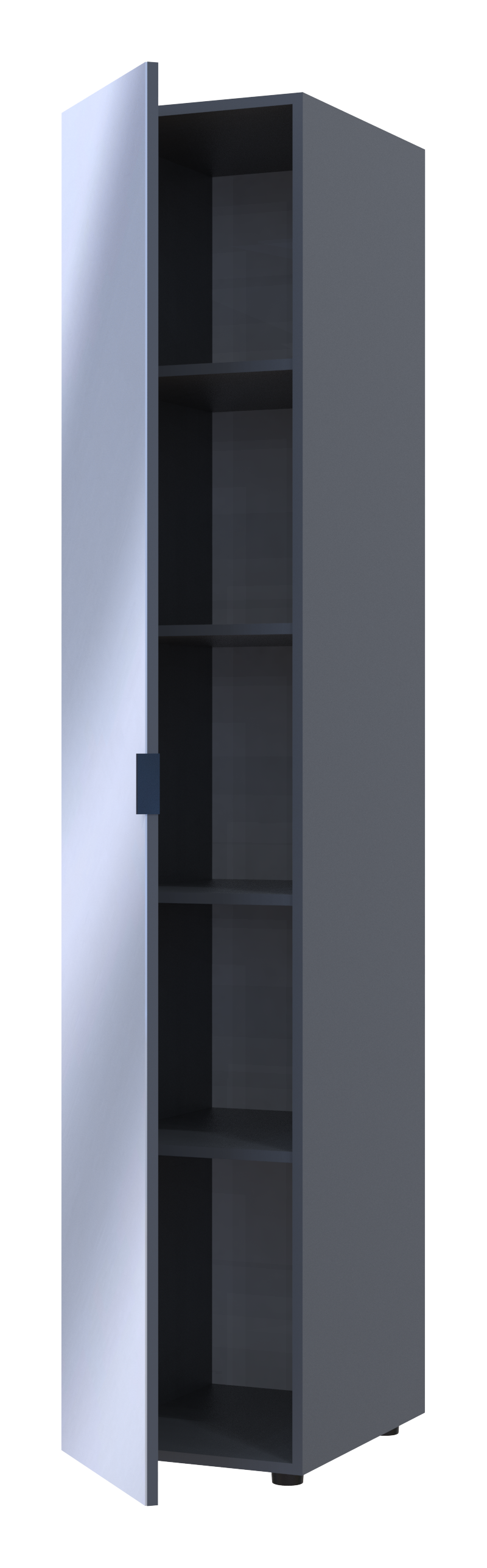 Шкаф-пенал с зеркалом Doros Гелар 39х49,5х203,4 см Графит (DRS-011130)