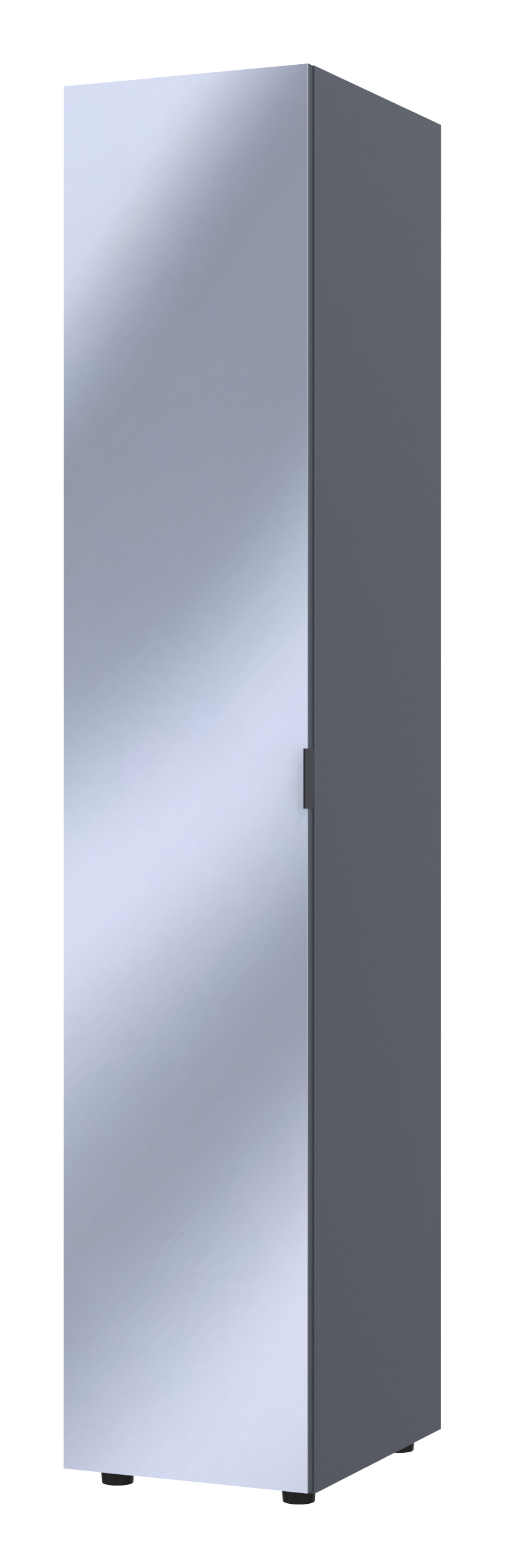 Шкаф-пенал с зеркалом Doros Гелар 39х49,5х203,4 см Графит (DRS-011130)