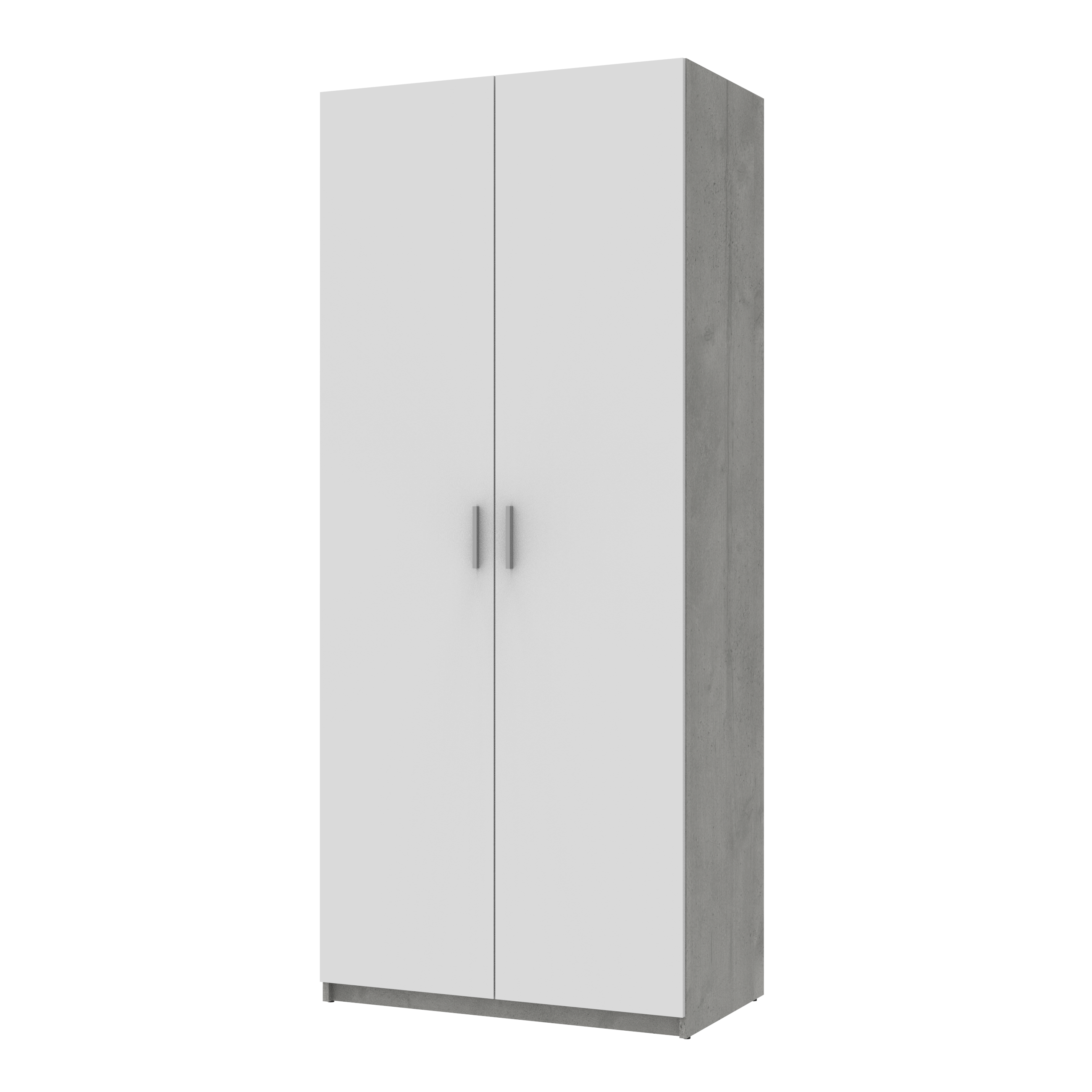 Шкаф распашной для одежды Doros Кен 90х52х210 см Белый/Бетон (DRS-011187)