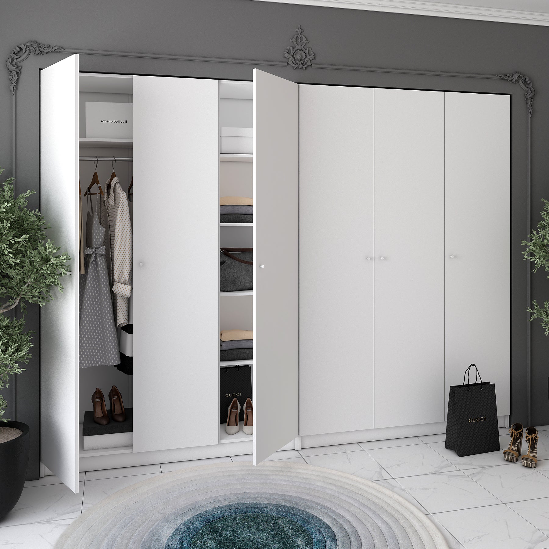 Комплект шкафов для одежды Doros Промо (2 шт.) 270х48х204 см Белый (DRS-011215)