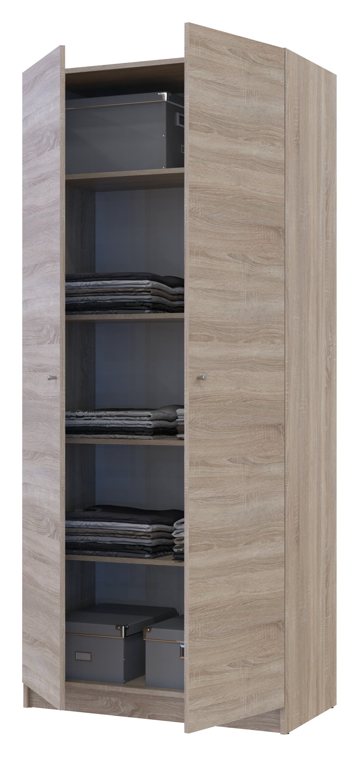 Шкаф распашной с полками Doros Промо 90х48х204 см Дуб сонома (DRS-011200)