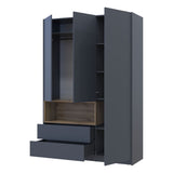 Шкаф для одежды с нишей Doros Дэйл 150х52х220 см Графит/Дуб евок (DRS-011282)