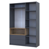 Шкаф для одежды с нишей Doros Дэйл 150х52х220 см Графит/Дуб евок (DRS-011282)