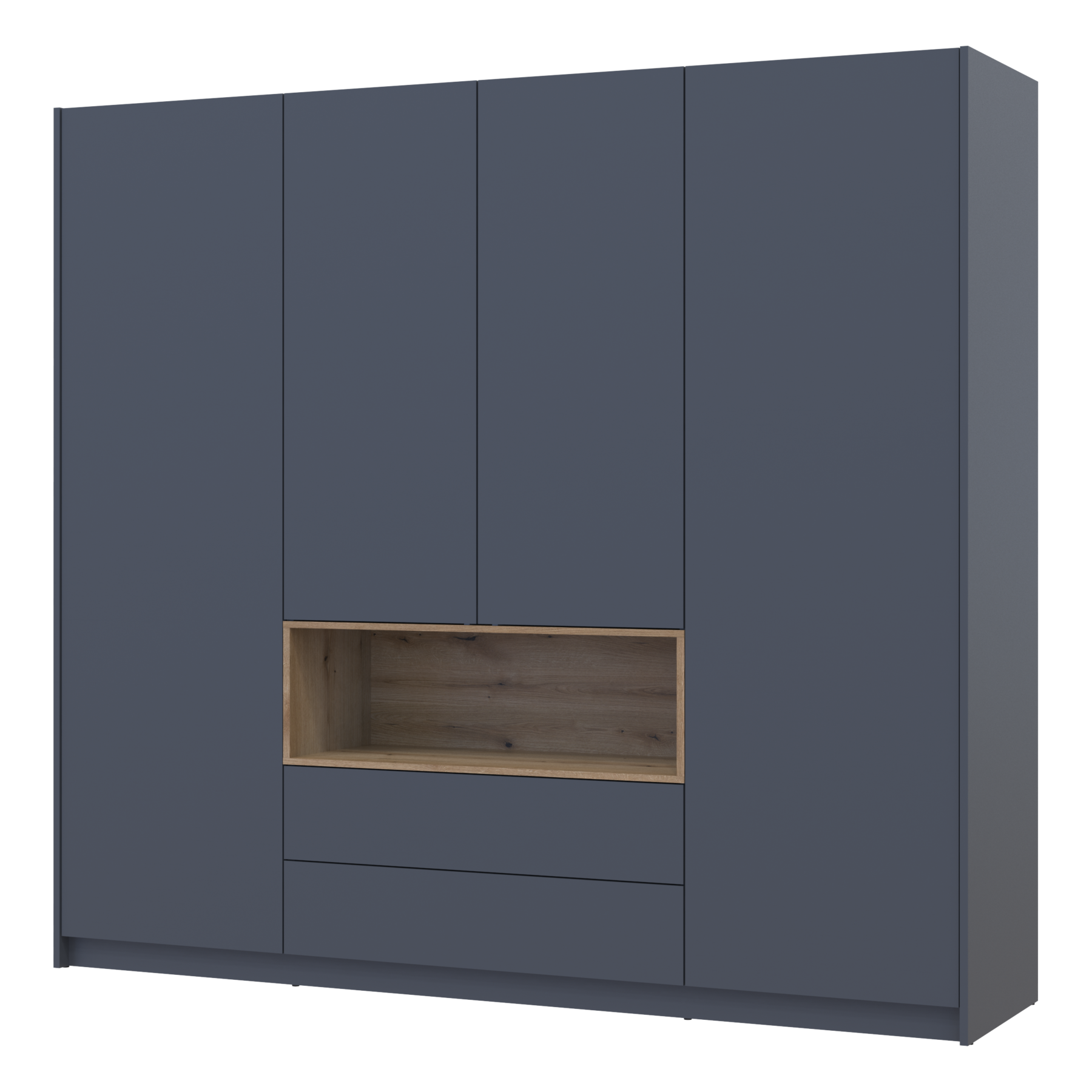 Шкаф для одежды с нишей Doros Дэйл 206х52х220 см Графит/Дуб евок (DRS-011283)