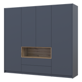 Шкаф для одежды с нишей Doros Дэйл 206х52х220 см Графит/Дуб евок (DRS-011283)