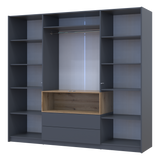 Шкаф для одежды с нишей Doros Дэйл 206х52х220 см Графит/Дуб евок (DRS-011283)