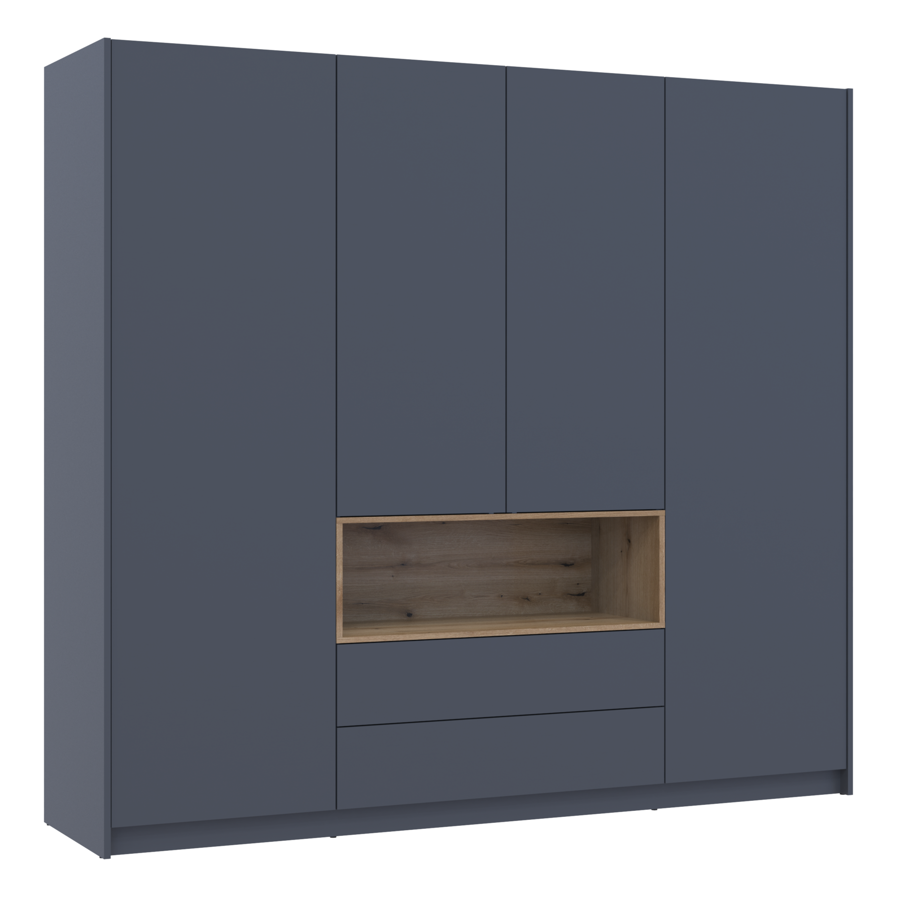Шкаф для одежды с нишей Doros Дэйл 206х52х220 см Графит/Дуб евок (DRS-011283)