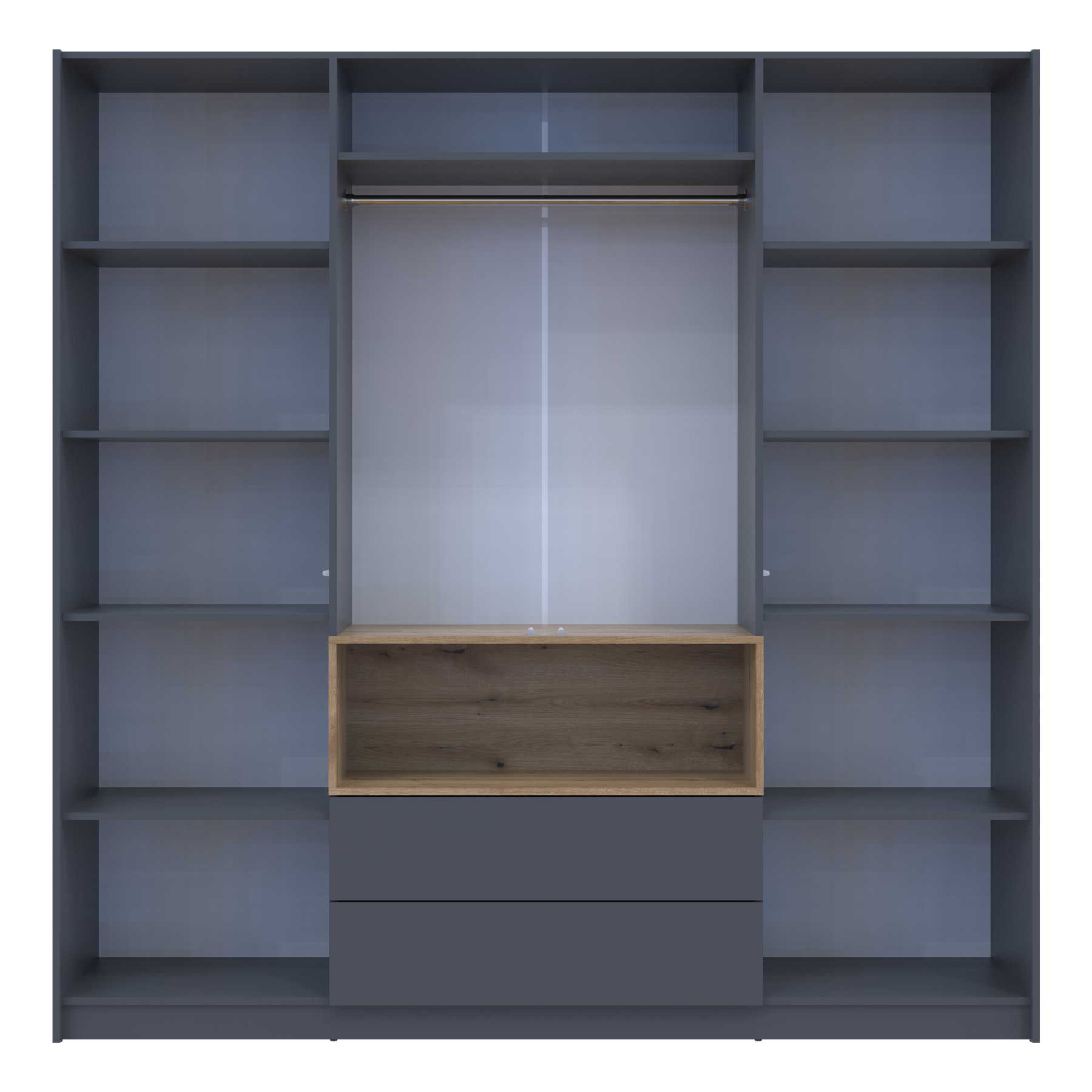 Шкаф для одежды с нишей Doros Дэйл 206х52х220 см Графит/Дуб евок (DRS-011283)