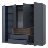 Шкаф для одежды с нишей Doros Дэйл 206х52х220 см Графит/Дуб евок (DRS-011283)