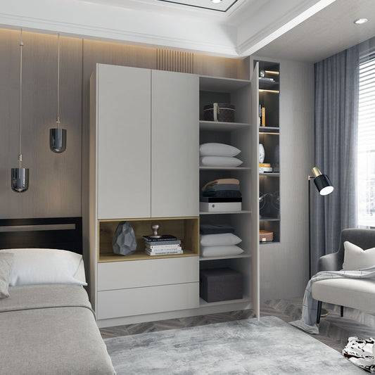 Шкаф для одежды с нишей Doros Дэйл 150х52х220 см Кашемир/Дуб артизан (DRS-011285)