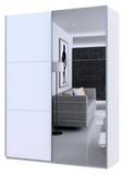 Шкаф-купе двухдверный Doros G-Caiser 180х60х240 см Белый/1 Зеркало (DRS-011236)