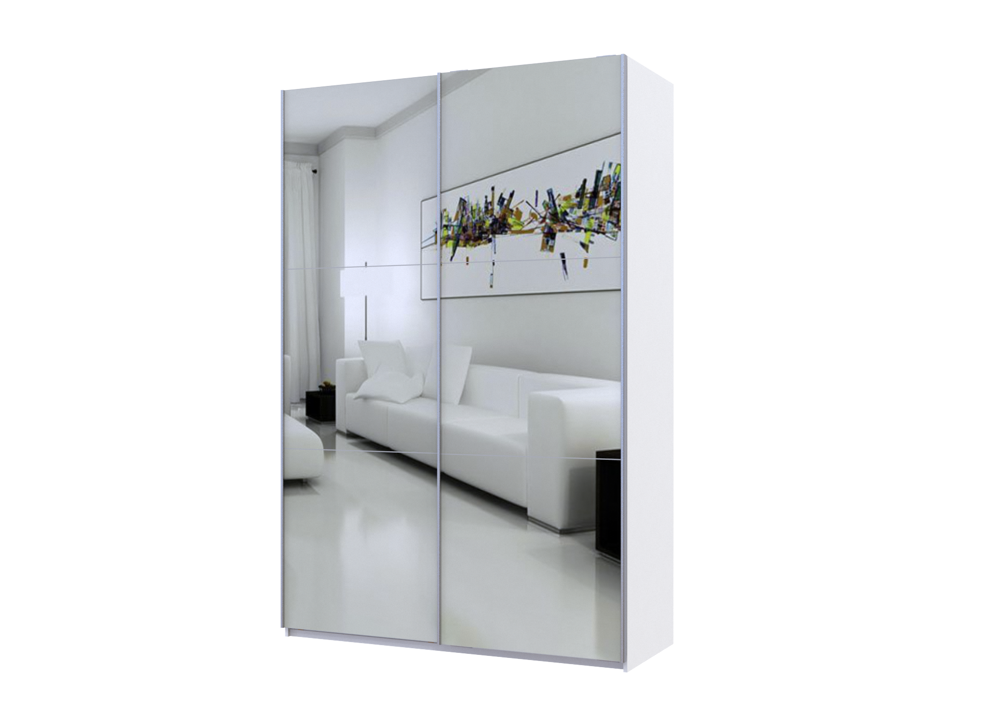 Шкаф-купе двухдверный Doros G-Caiser 160х60х240 см Белый/2 Зеркала (DRS-011024)