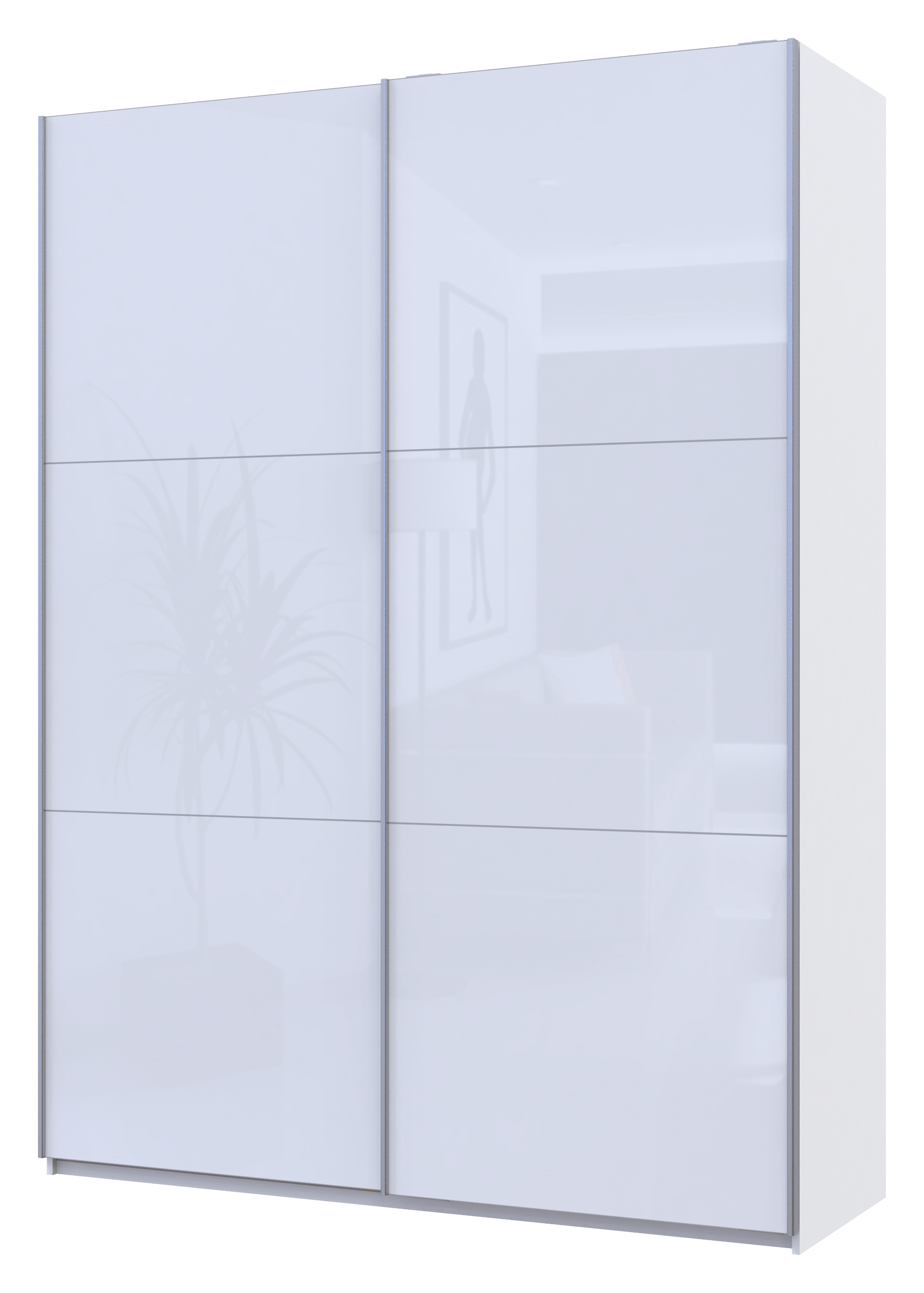 Шкаф-купе двухдверный Doros G-Caiser 180х60х240 см Белый/2 Белых стекла (DRS-011014)
