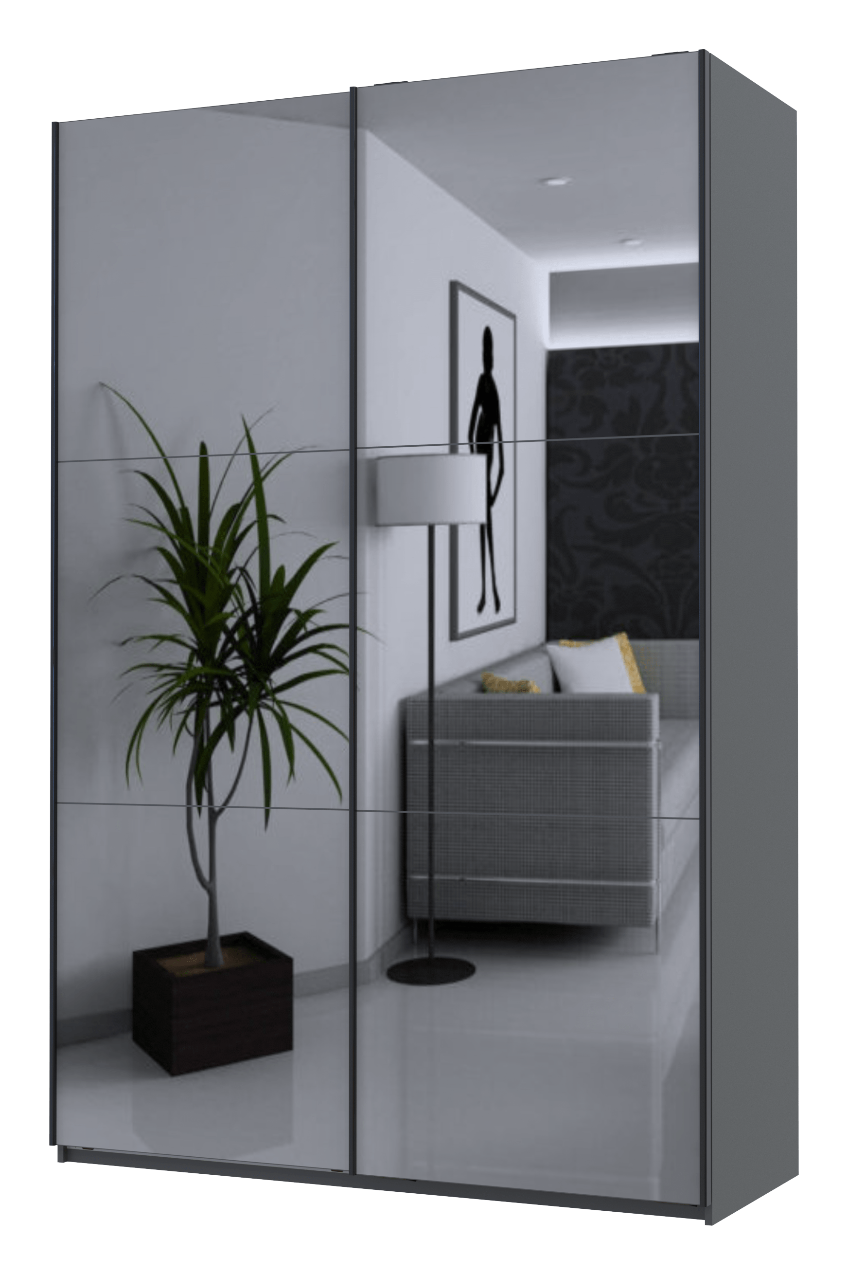 Шкаф-купе двухдверный Doros G-Caiser 160х60х240 см Графит/2 Зеркала (DRS-011028)