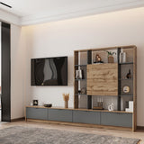 Стенка в гостиную Doros Капри 240х33х153 см Дуб тахо/Графит (DRS-011308)