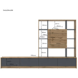 Стенка в гостиную Doros Капри 240х33х153 см Дуб тахо/Графит (DRS-011308)