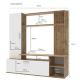 Стенка в гостиную Doros Кона 151х40х147 см Дуб тахо/Белый (DRS-011310)