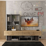 Стенка в гостиную Doros Нота 195х42х147 см Графит/Дуб евок (DRS-011334)