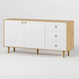 Комод LION Хьюге-5 Дуб Артизан/Нимфея Альба (белый) (LION-041010)