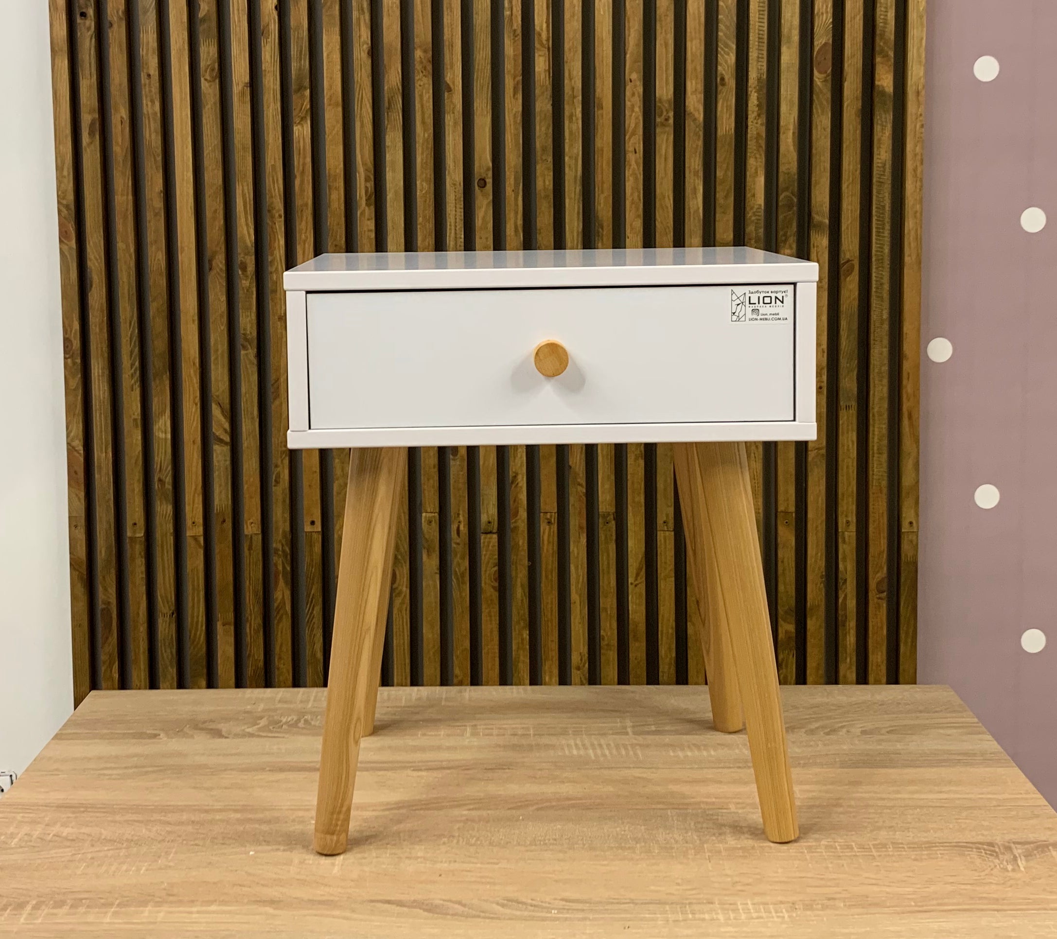 Тумба прикроватная LION Хьюге-4 Нимфея Альба (белый) (LION-041001)