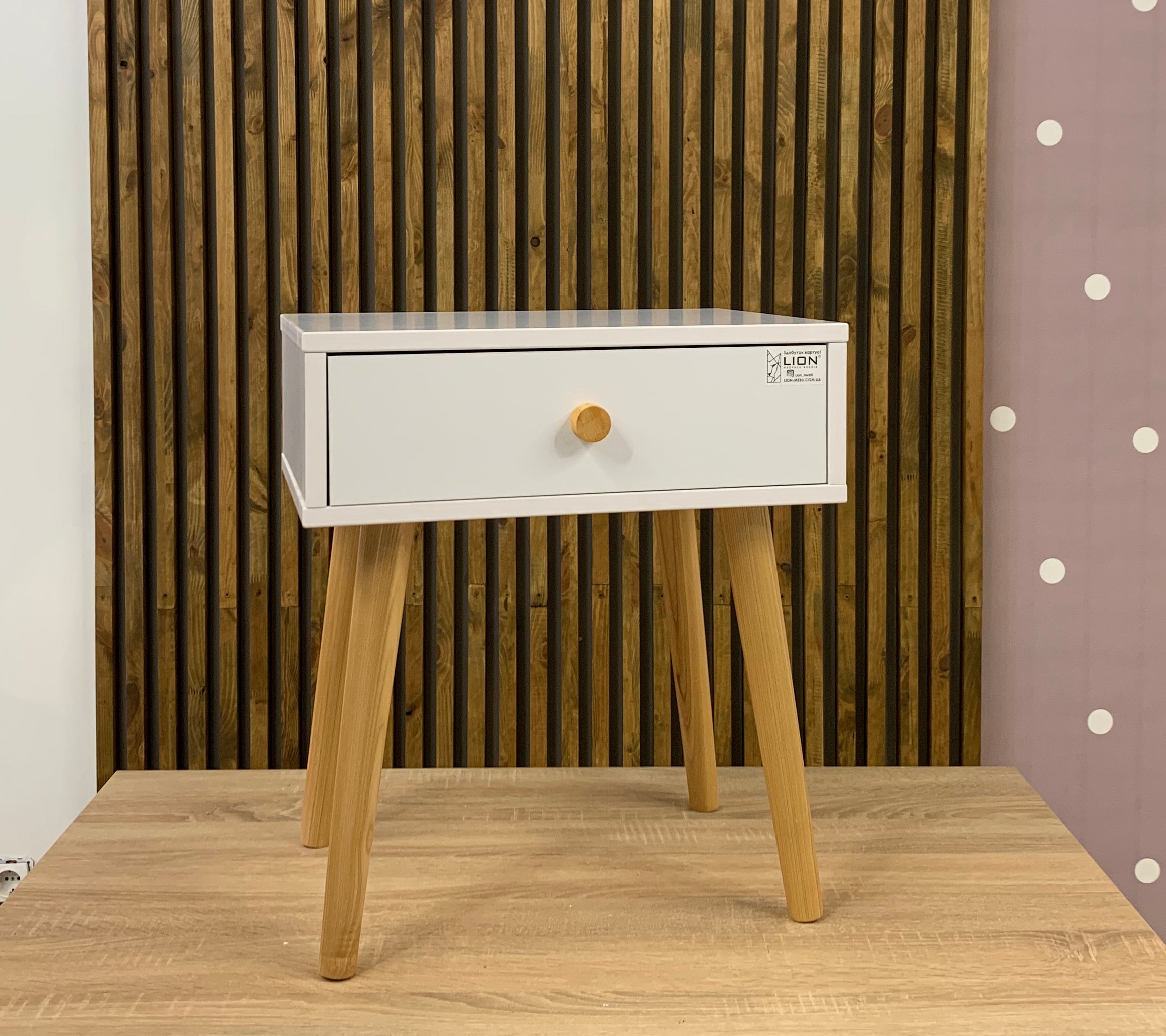 Тумба прикроватная LION Хьюге-4 Нимфея Альба (белый) (LION-041001)