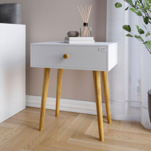 Тумба прикроватная LION Хьюге-4 Нимфея Альба (белый) (LION-041001)