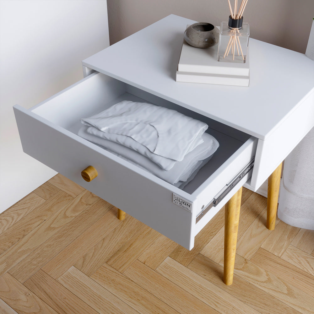 Тумба прикроватная LION Хьюге-4 Нимфея Альба (белый) (LION-041001)