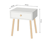 Тумба прикроватная LION Хьюге-4 Нимфея Альба (белый) (LION-041001)