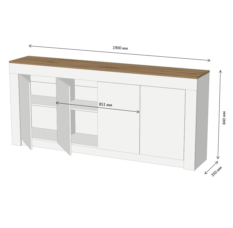 Большой комод LION Ларри-1 Нимфея альба/Дуб Аппалачи (LION-041009)