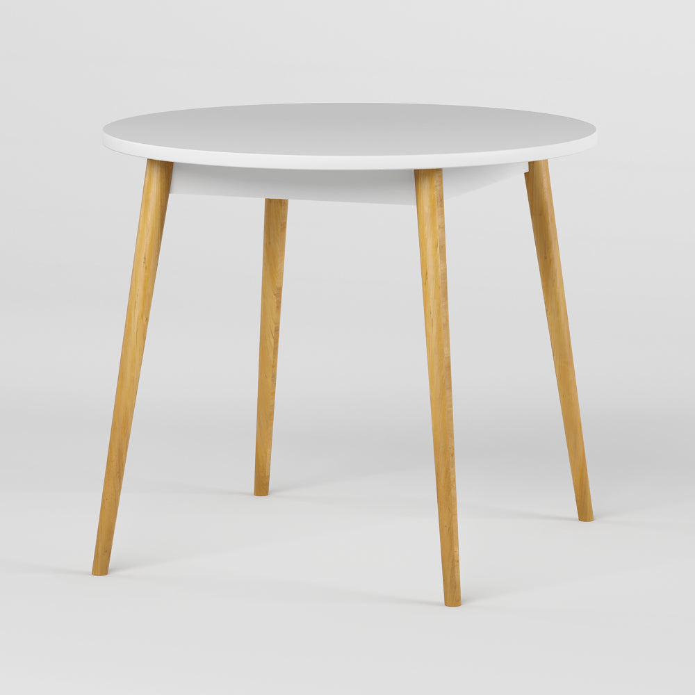 Обеденный стол круглый LION Маями-1 деревянные ножки Нимфея Альба (белый) (LION-041002)