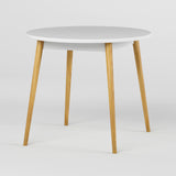 Обеденный стол круглый LION Маями-1 деревянные ножки Нимфея Альба (белый) (LION-041002)