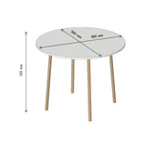 Обеденный стол круглый LION Маями-1 деревянные ножки Нимфея Альба (белый) (LION-041002)