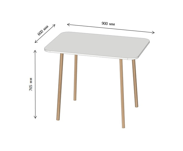 Обеденный стол LION Маями-2 деревянные ножки Нимфея Альба (белый) (LION-041003)