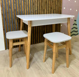 Обеденный стол LION Маями-2 деревянные ножки Нимфея Альба (белый) (LION-041003)