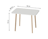 Обеденный стол LION Маями-2 деревянные ножки Нимфея Альба (белый) (LION-041003)