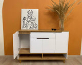 Тумба для обуви в прихожуюLION Салливан Тумба-2 Нимфея Альба (белый)/Дуб Аппалачи (LION-041007)